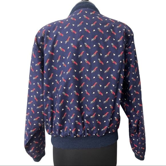 Vintage Vera Bradley Golf Club Print Reversible Bomber Jacket Size S - Picture 5 of 12